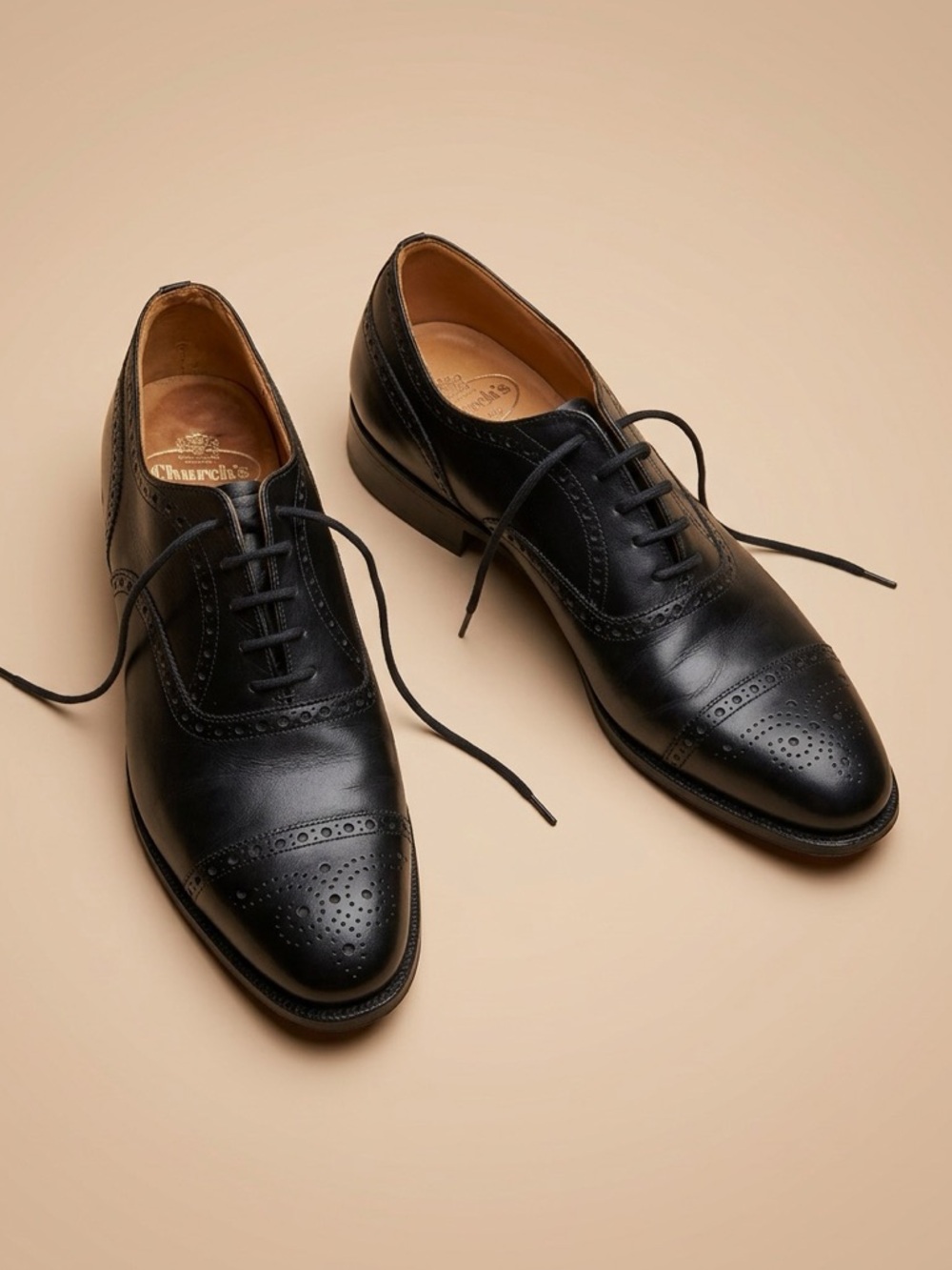Church's Diplomat Oxford Brogue Shoes Men’s 9.5 UK 8.5 US Black